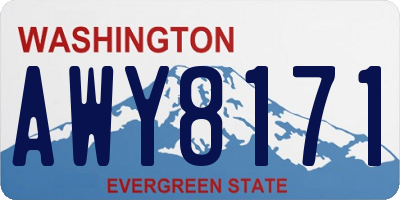 WA license plate AWY8171