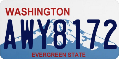 WA license plate AWY8172