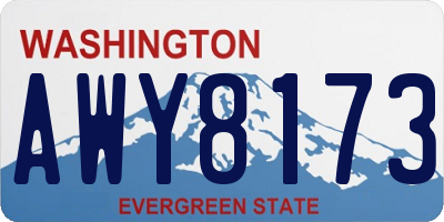 WA license plate AWY8173
