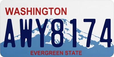 WA license plate AWY8174