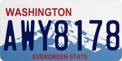 WA license plate AWY8178