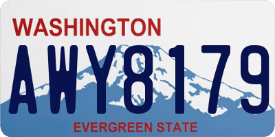 WA license plate AWY8179