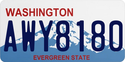 WA license plate AWY8180