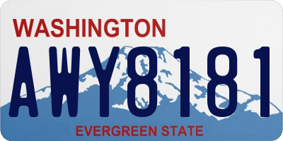 WA license plate AWY8181