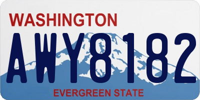 WA license plate AWY8182