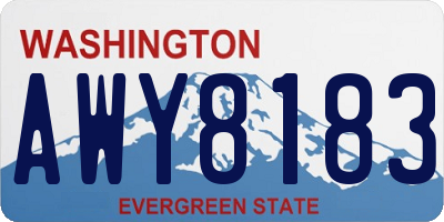 WA license plate AWY8183