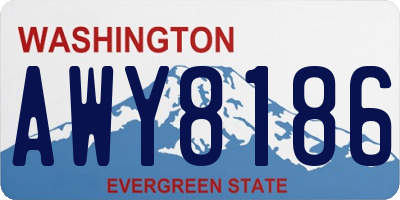 WA license plate AWY8186