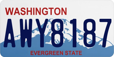 WA license plate AWY8187