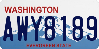 WA license plate AWY8189
