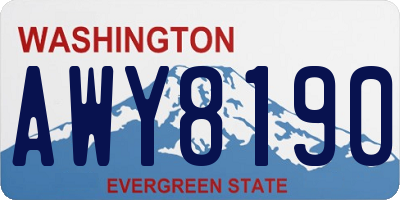 WA license plate AWY8190
