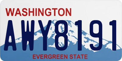 WA license plate AWY8191