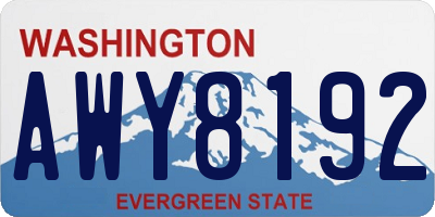WA license plate AWY8192