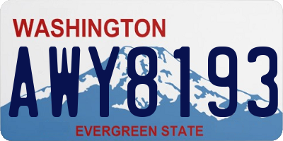 WA license plate AWY8193