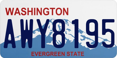 WA license plate AWY8195