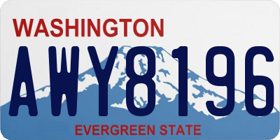 WA license plate AWY8196