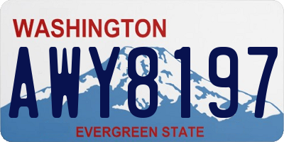 WA license plate AWY8197