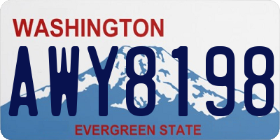 WA license plate AWY8198