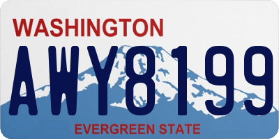 WA license plate AWY8199