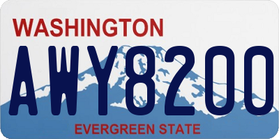 WA license plate AWY8200