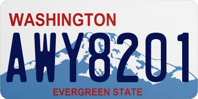 WA license plate AWY8201