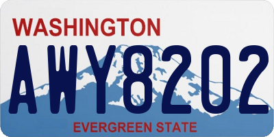 WA license plate AWY8202