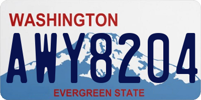 WA license plate AWY8204