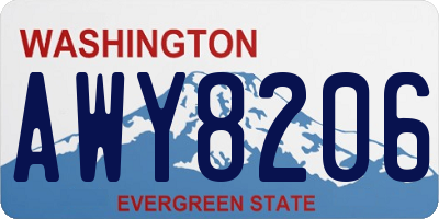 WA license plate AWY8206