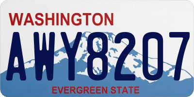 WA license plate AWY8207