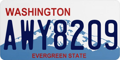 WA license plate AWY8209