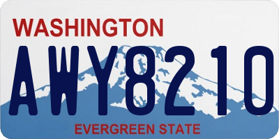 WA license plate AWY8210