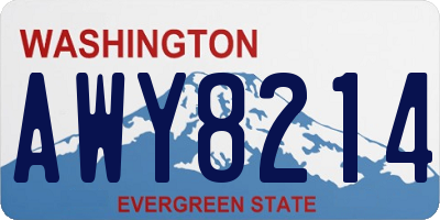 WA license plate AWY8214