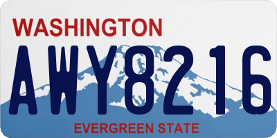 WA license plate AWY8216