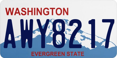 WA license plate AWY8217
