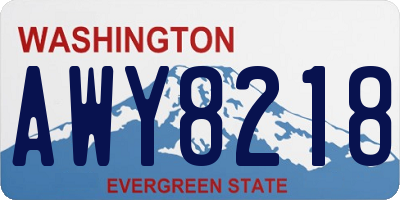 WA license plate AWY8218