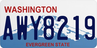 WA license plate AWY8219