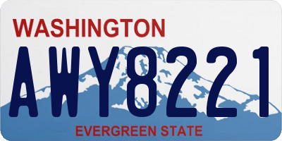 WA license plate AWY8221