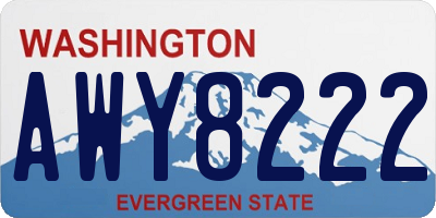 WA license plate AWY8222