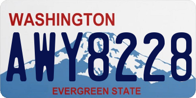 WA license plate AWY8228