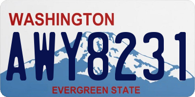 WA license plate AWY8231