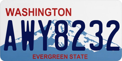 WA license plate AWY8232