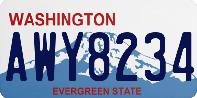 WA license plate AWY8234