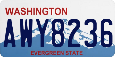 WA license plate AWY8236