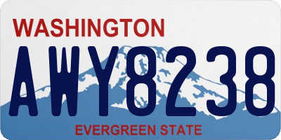 WA license plate AWY8238