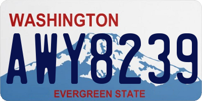 WA license plate AWY8239