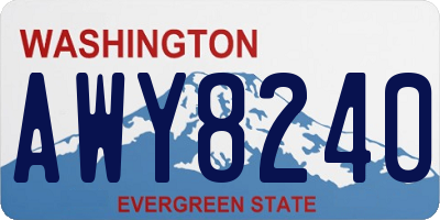 WA license plate AWY8240