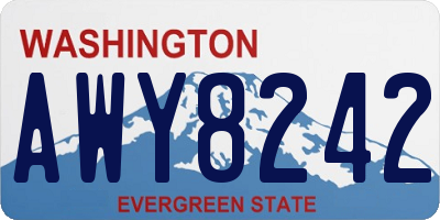 WA license plate AWY8242