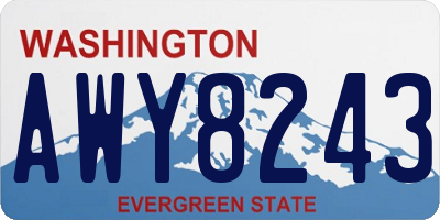 WA license plate AWY8243