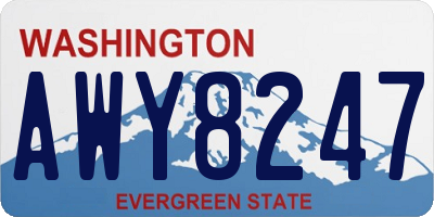 WA license plate AWY8247