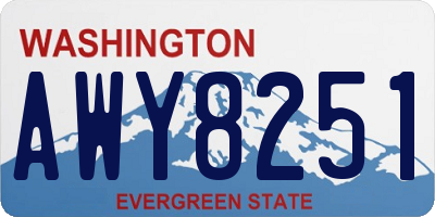 WA license plate AWY8251