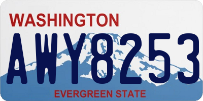 WA license plate AWY8253
